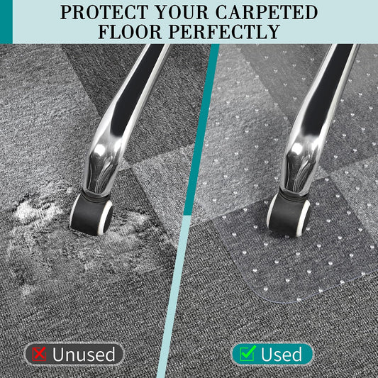 Office Chair Mat for Carpet, 30" x 48", Clear