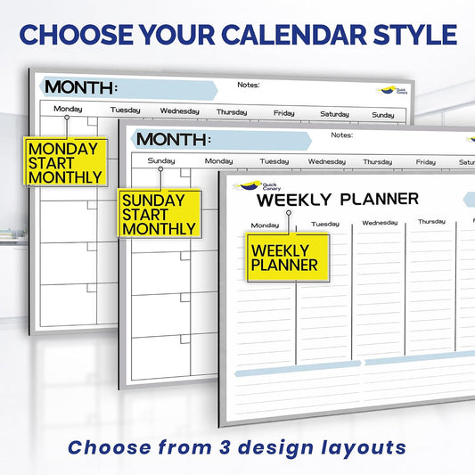 Large Magnetic Calendar for Refrigerator, Dry Erase Whiteboard Magnet