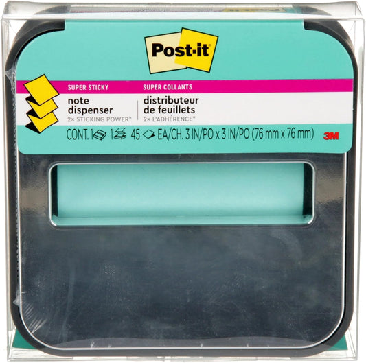 Note Dispenser, Black Base, 1 Dispenser, 1 Pad, 45 Sheets/Pad