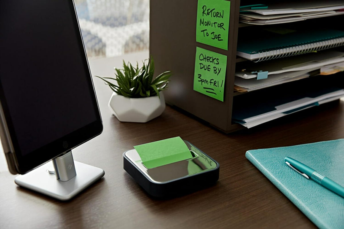 Note Dispenser, Black Base, 1 Dispenser, 1 Pad, 45 Sheets/Pad