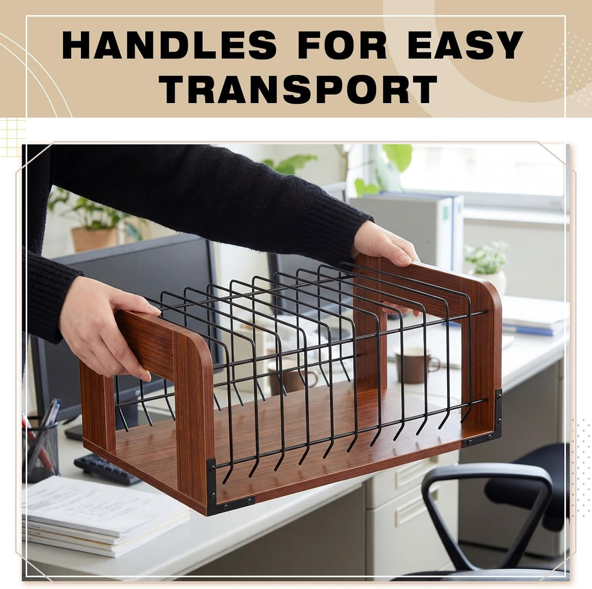 1 Pcs Vertical Clipboard Holder, 12Slot Clipboard Storage Rack, Black
