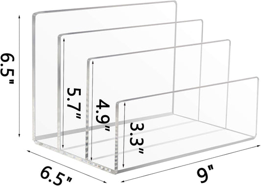 Acrylic File Holder, File Sorter Desk File Organizer Desktop Rack