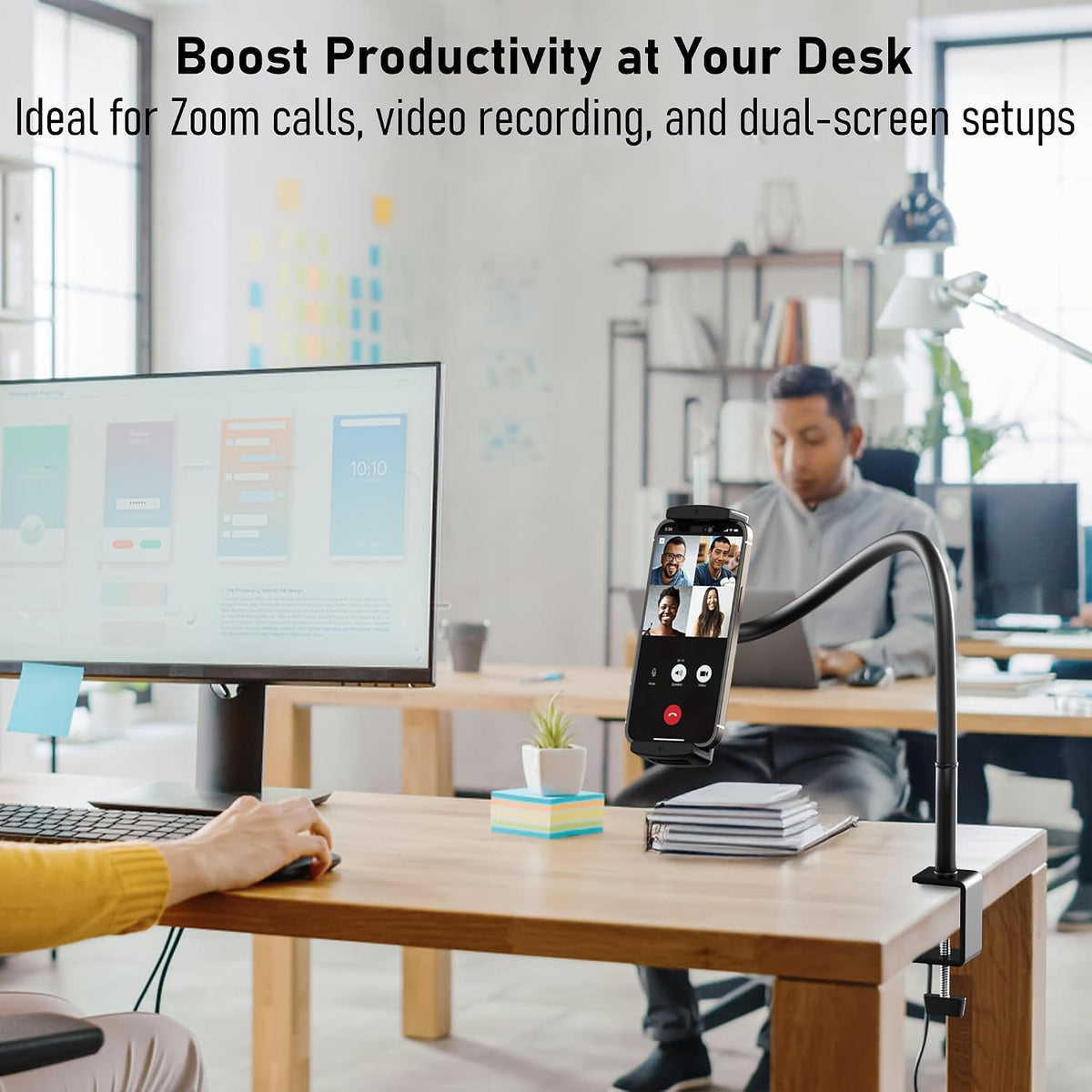 Tablet Stand for Desk, Gooseneck iPad Holder Clamp Mount, 360° Adjustable