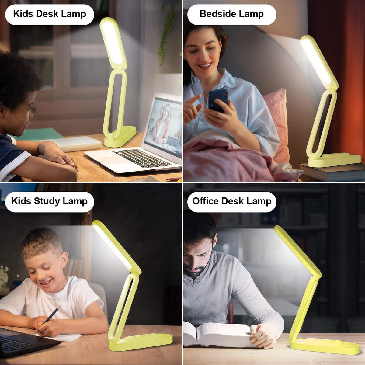 LED Desk Lamp for Office Home & Battery Operated Lamp Rechargeable Lamp Foldable & Portable Light, LED Desk Light Strip, 3 Brightness Dimmable Small Desk Lamp Wireless Reading Lamp (White)