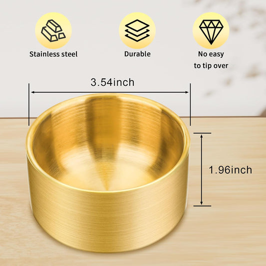 Paper Clip Holder, Paperclips Holders for Desk, Gold Bowl for Binder Bobby Pin, Paper Clip Dispenser(gold)
