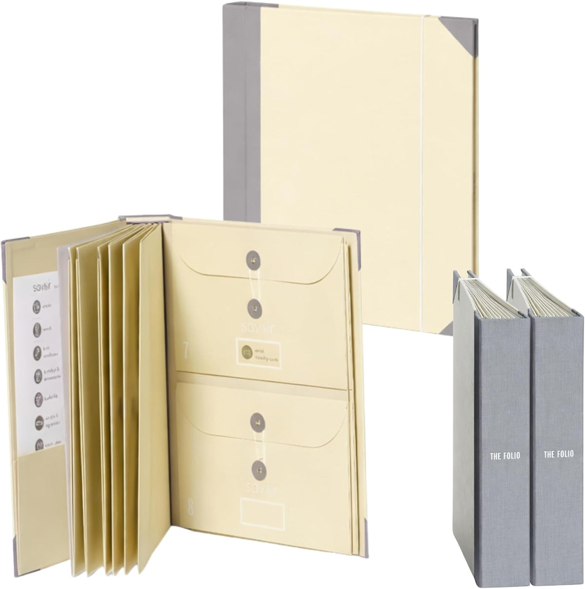 The Folio® Important Document Organizer | Binder with Guided Labels, Acid-Free File Folder Organizer with 10 Pockets, Document Holder for Home Records, Legal and Medical Papers (Blue)