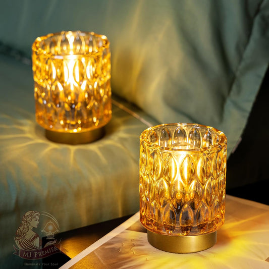 Battery Operated Table Lamp Timer, Small Cordless Lamps Decorative, 2 Amber