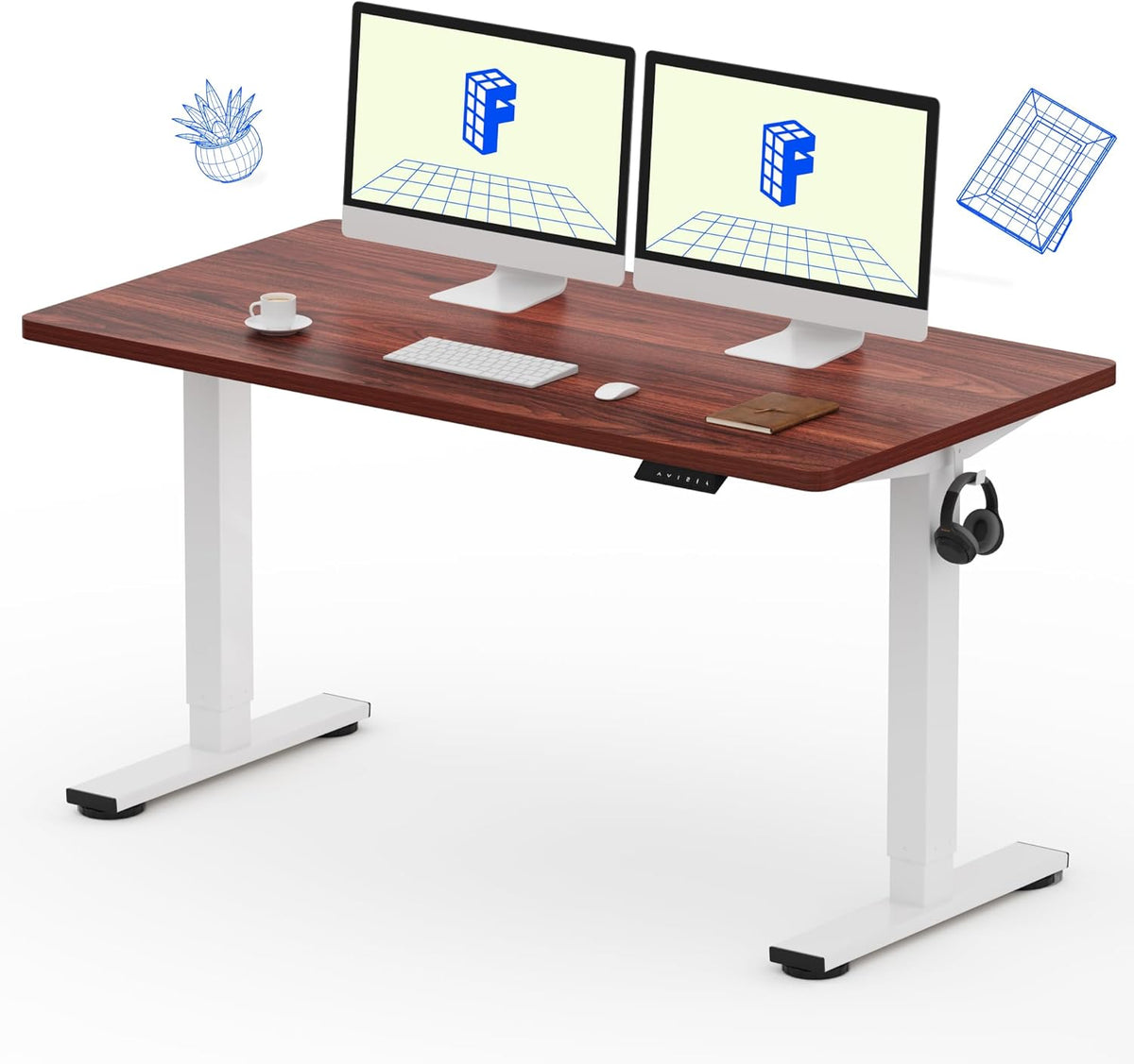 EN1 48"x24" One-Piece Standing Desk, White