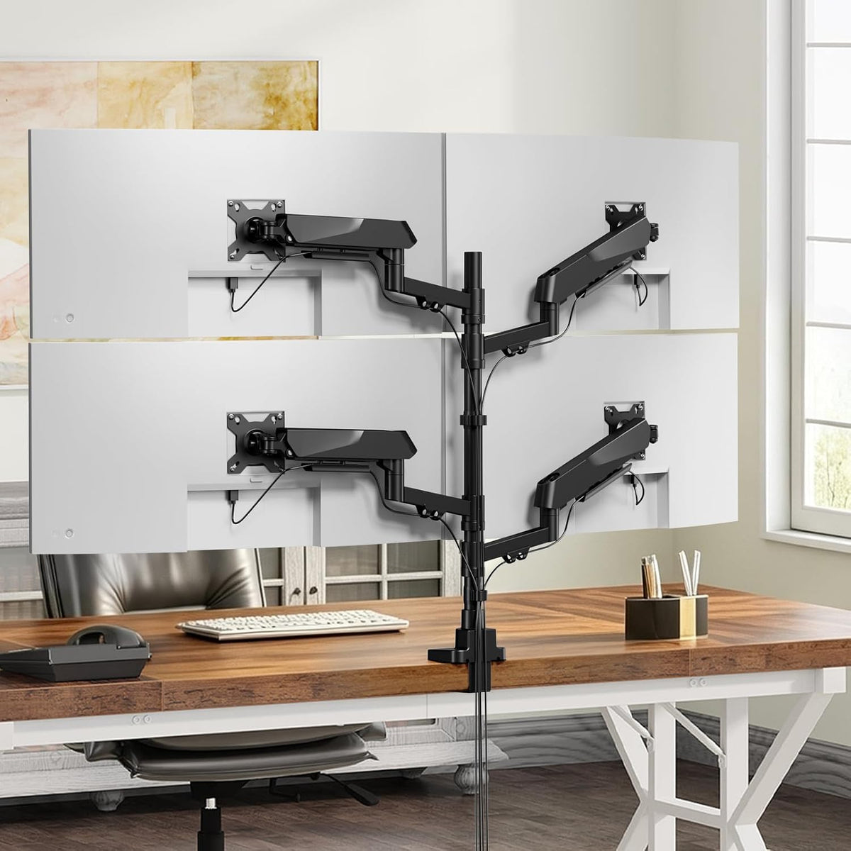 Dual Monitor Stand for 17-32 Inch Screens, VESA 75/100