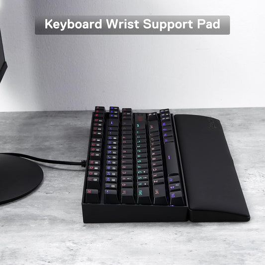 P036 Meteor M Computer Keyboard Wrist Rest Pad, Ergonomic Soft Memory Foam Wrist Support w/Anti-Slip Rubber Base, 80% 87 Keys TKL Size 14.13 x 2.87 in, 0.78 inch (20mm) Height, Black
