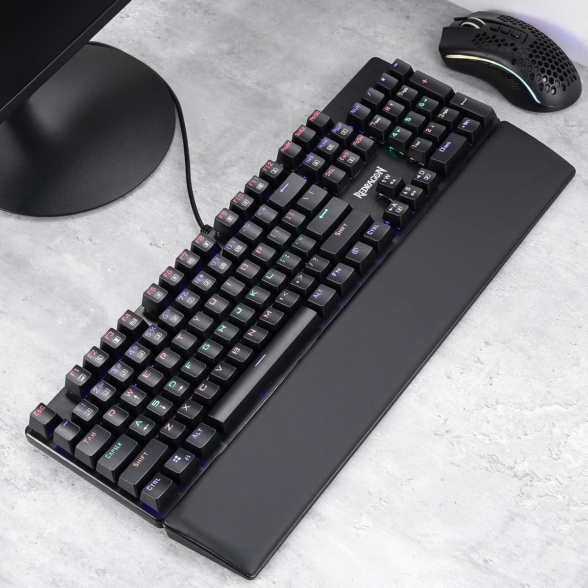 P036 Meteor M Computer Keyboard Wrist Rest Pad, Ergonomic Soft Memory Foam Wrist Support w/Anti-Slip Rubber Base, 80% 87 Keys TKL Size 14.13 x 2.87 in, 0.78 inch (20mm) Height, Black