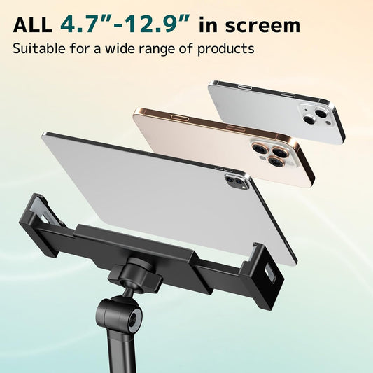 Tablet Stand for iPad, Phone Stand Holder with Heavy-Duty Base for Desk