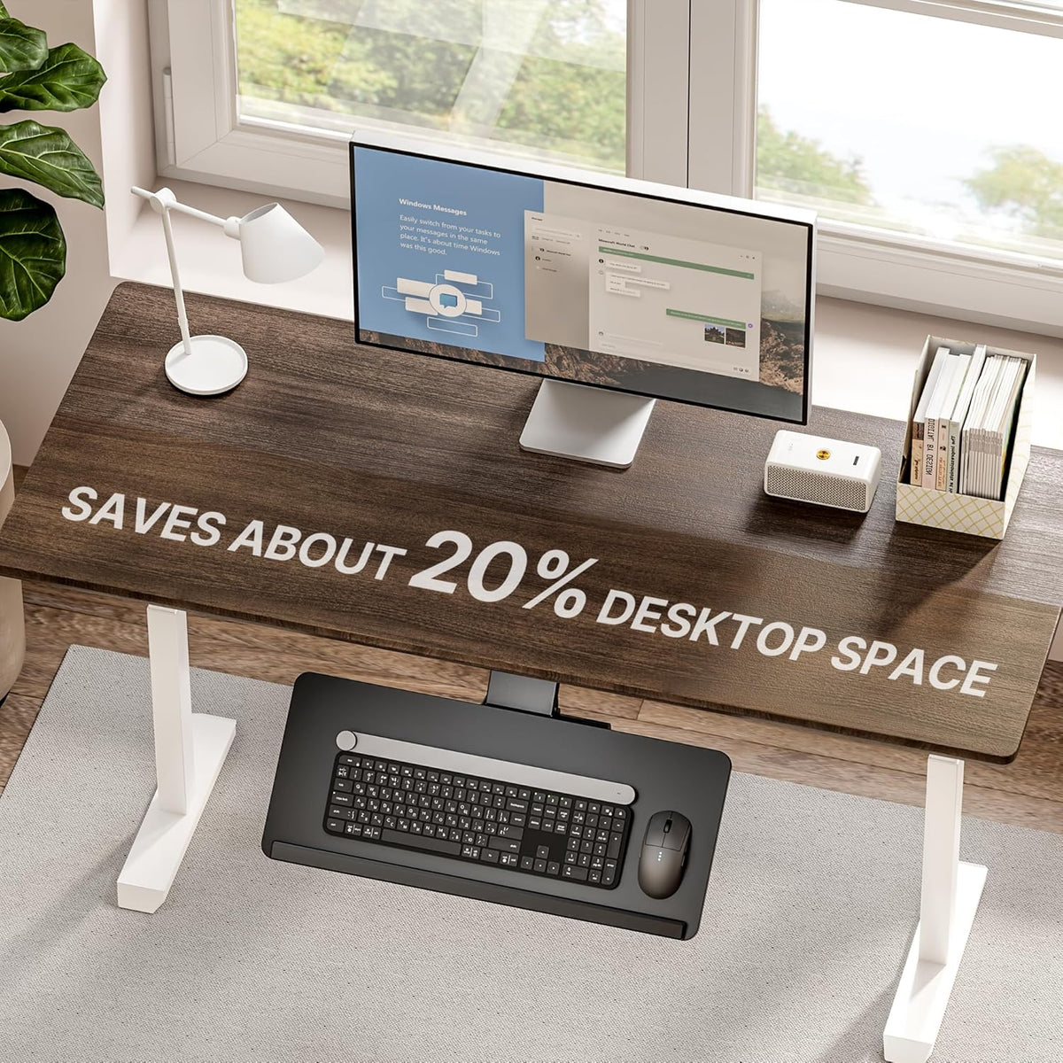 PEGZONE Keyboard Tray Under Desk Slide Out, 25 x 11 inch, Black | with Storage Drawer, Height Adjustable Swivel Tilt, Ergonomic Under Desk Mount Keyboard & Mouse Holder for Gaming Home Office