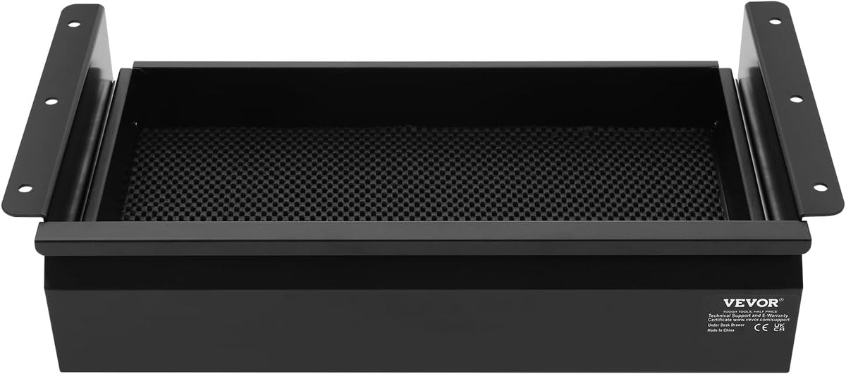 Under Desk Drawer Slide Out, 26 inch Under Desk Mounted Pull-out Drawer Attachment, Hidden Under Counter Drawers for office Home Sit Stand Workstation, Black