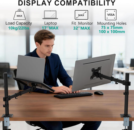 Adjustable Laptop Desk Mount for 17 inch Notebook or 32 inch Screen