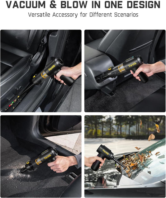 Slim V10 Mix Cordless Car Vacuum, 4 in 1 Handheld Air Duster, Color Smart LED Display, 16kPa Suction Power, Cordless Portable Mini Keyboard Vacuum for Car, Office Desk