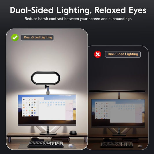Premium LED Desk Lamp, Dual-Sided Soft Lighting with Knob Remote