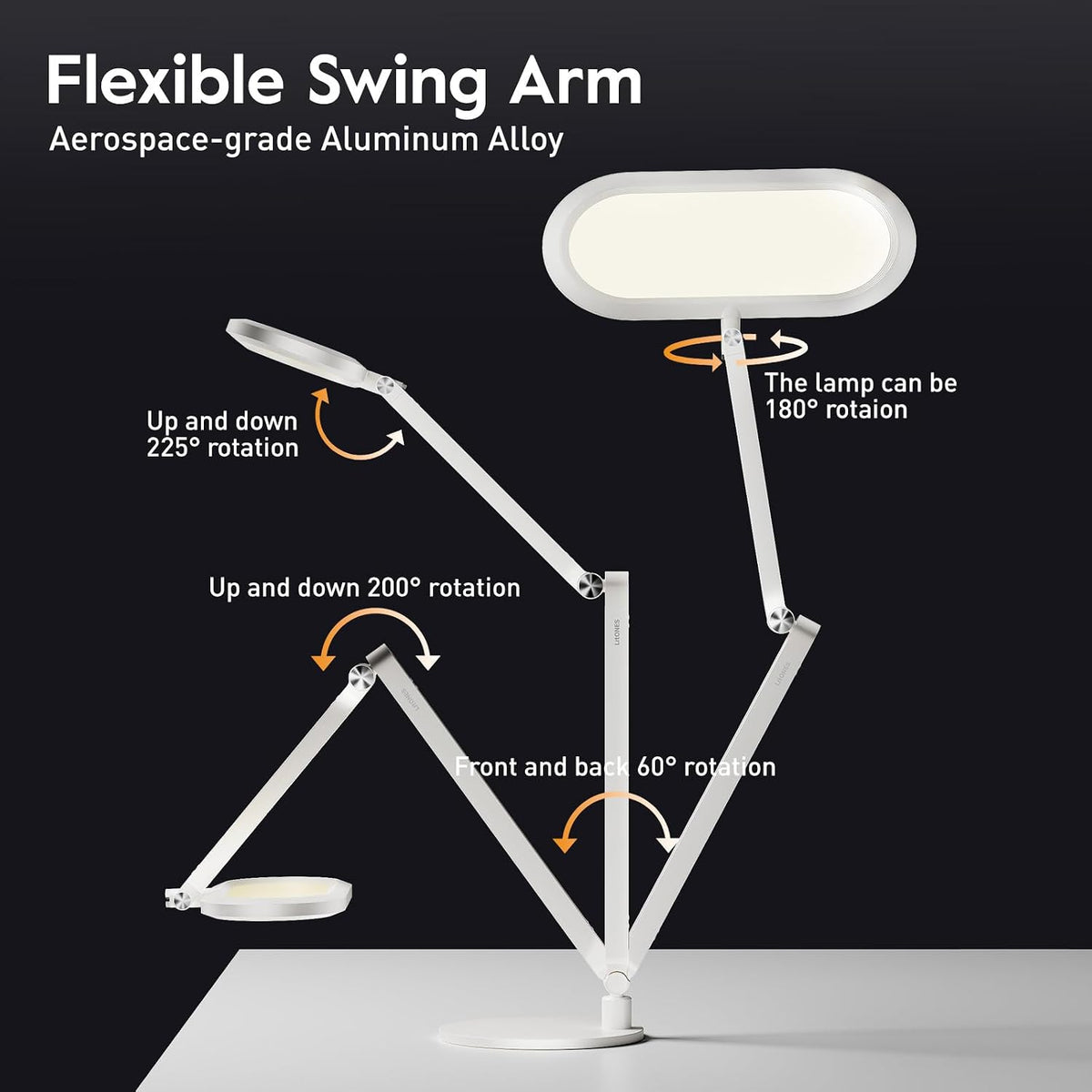 Premium LED Desk Lamp, Dual-Sided Soft Lighting with Knob Remote