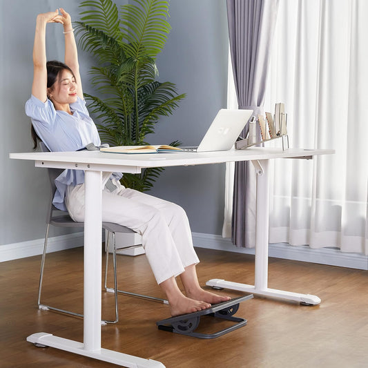 Tilt Adjustable Footrest, Foot Rest for Under Desk at Work with Massage Surface, Office Foot Rest Under Desk with 20 Degree Tilt No Locking, Metal Frame