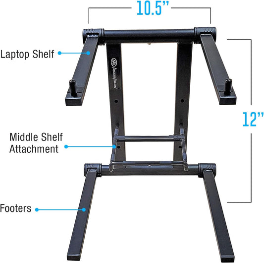 AXA DJ Laptop Stand with Travel Bag | Portable Foldable Aluminum Laptop Stand for Laptops up to 15 inches and 20lbs | No Assembly Required, Includes Carrying Bag