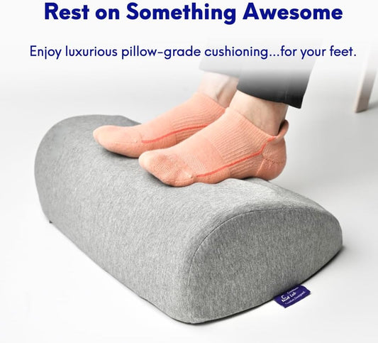 C Foot Rest for Under Desk at Work - Adjustable Memory Foam Foot Rest for Office Chair & Gaming Chair - Ergonomic Design for Back & Hip Pain Relief - Wellness Green
