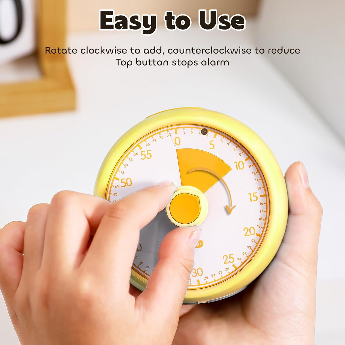 Visual Timer for Kids 60-Minute Countdown Timer with Optional Alarm, Focus Tool for ADHD & Autism, Time Management for Homework, Chores, Office, Kitchen, Teaching & Study Routines (Orange)