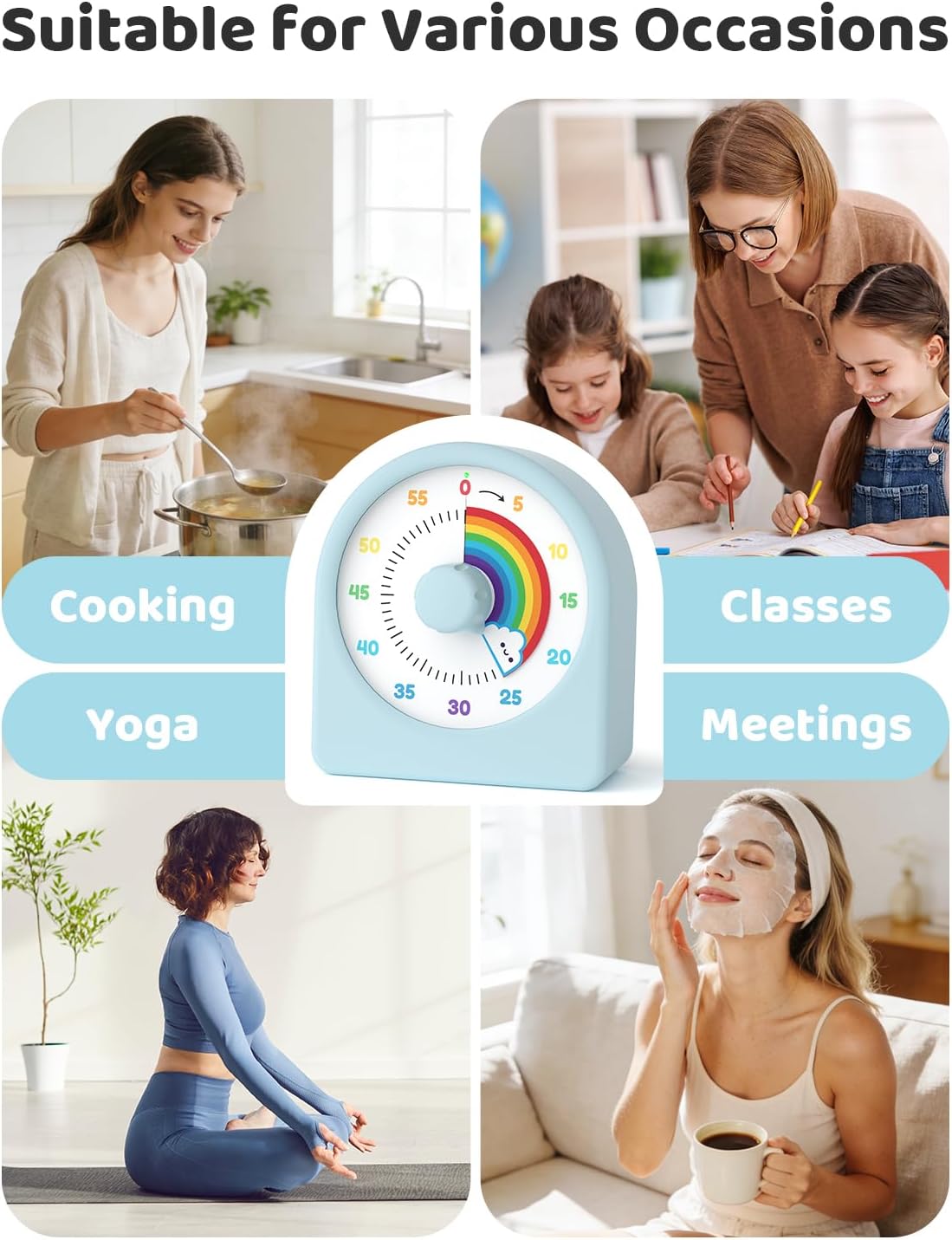 LIORQUE Visual Timer for Kids with Pause Function and Protective Case