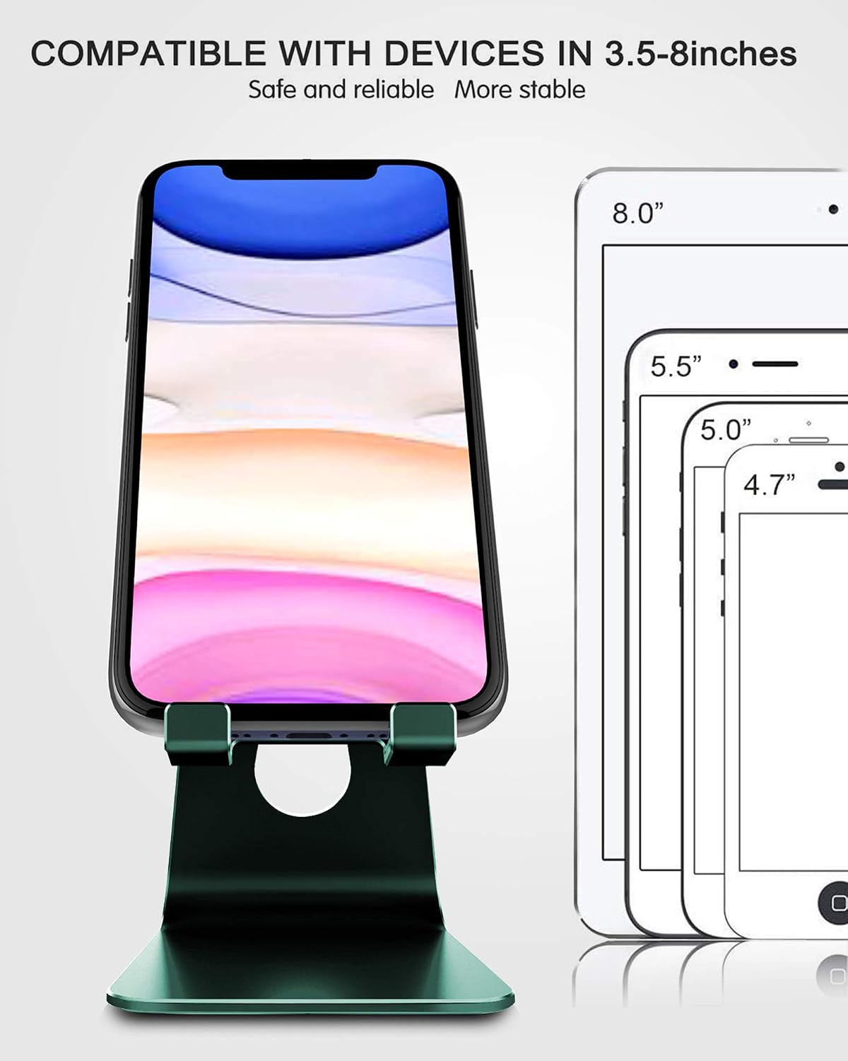 CreaDream Aluminum , Adjustable Phone Holder for Desk
