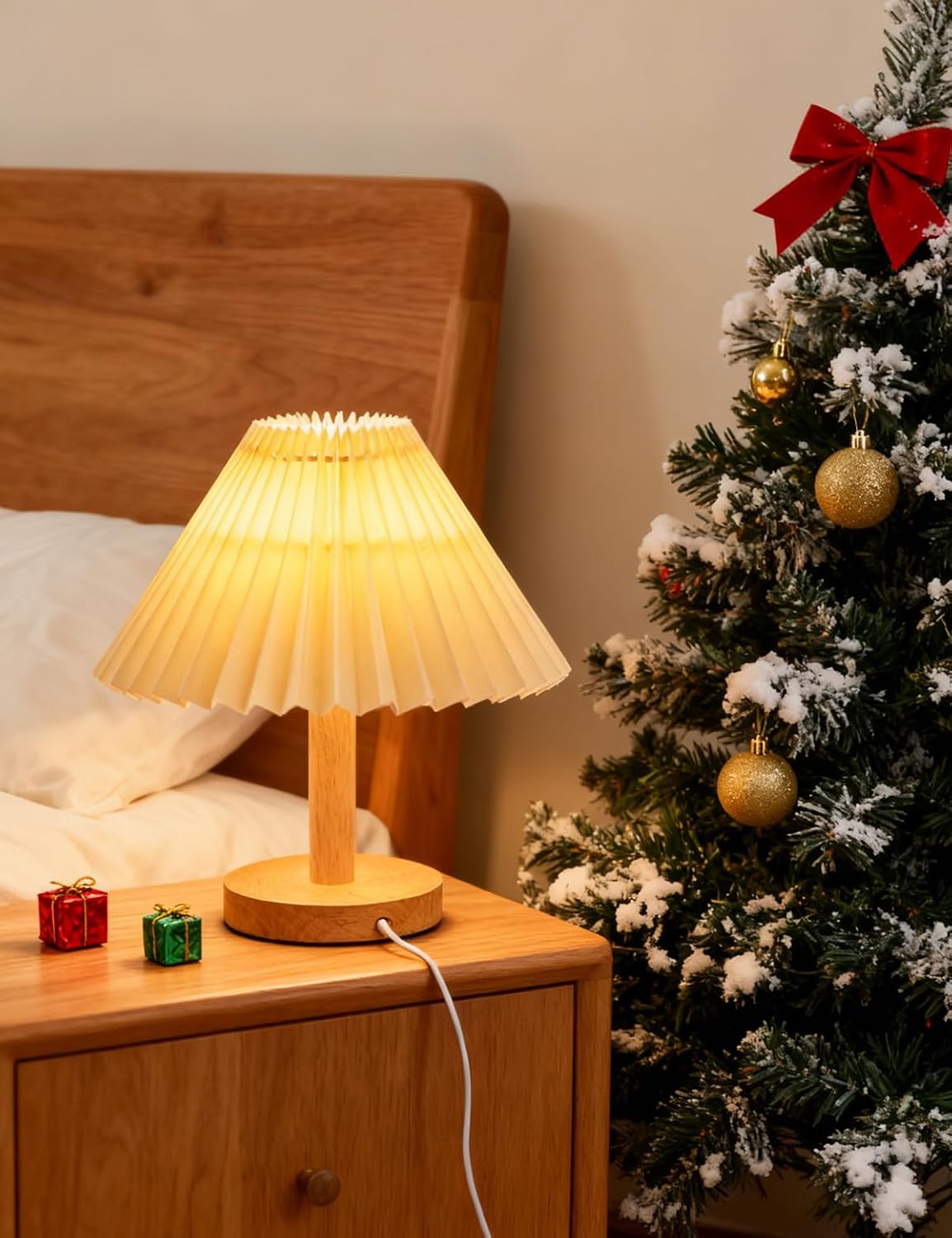 2 pack Small Table Lamp modern Bedroom bedside table lamps,Remote control Dimming Three colors,abric Shade,Boho Night light,Study Read Desk Night Stand Light, Dorm mini lamps,LivingRoom dresser office