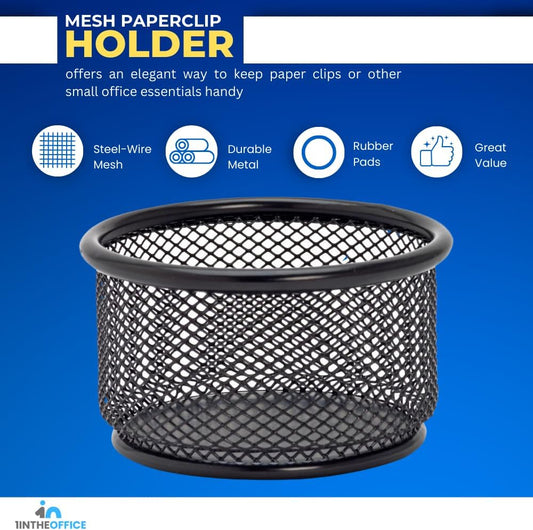 Mesh Paper Clip Holder For desk, Paperclip Holder (2 Pack)