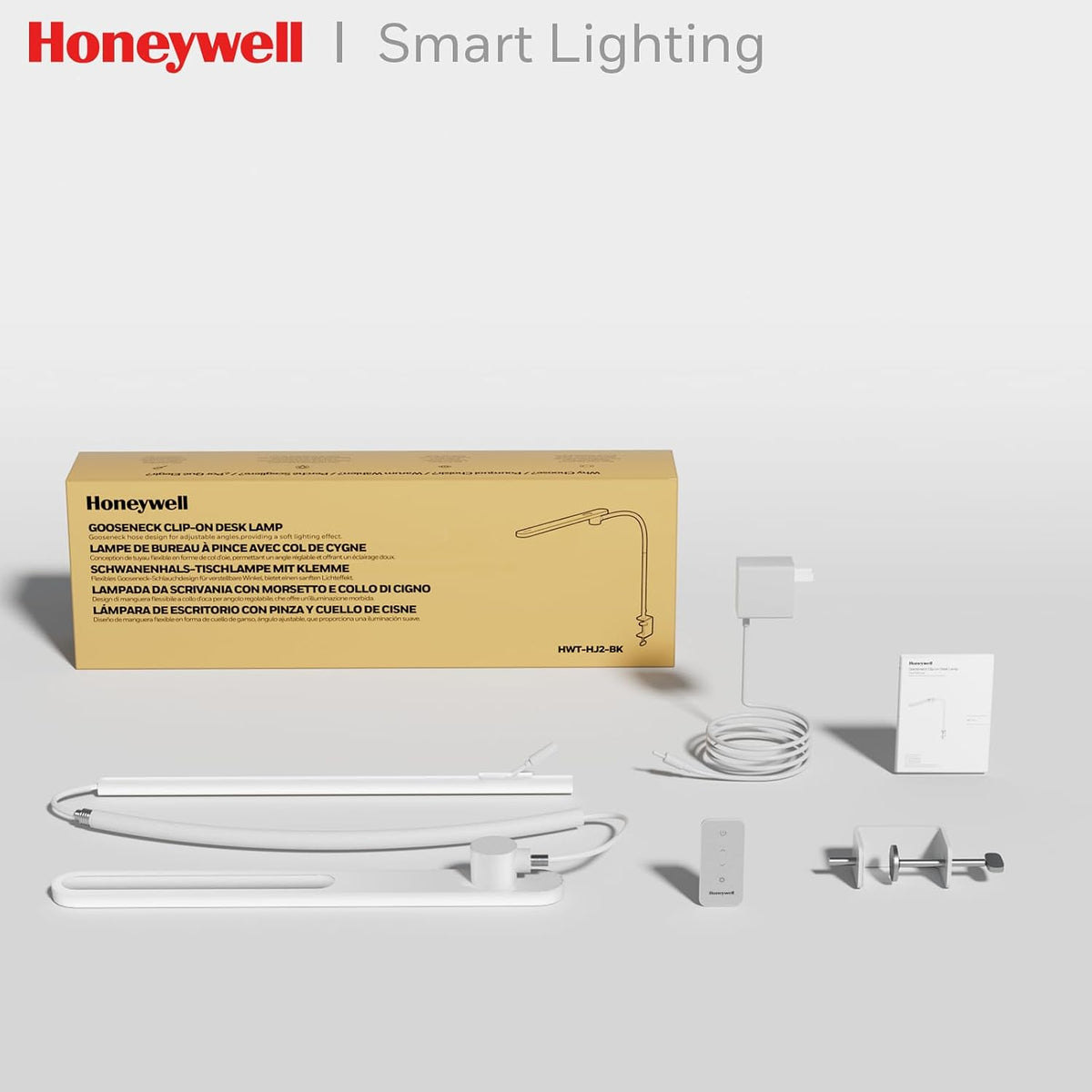 Honeywell HJ2 Clip On LED Desk Lamp with Clamp, Adjustable Reading Light
