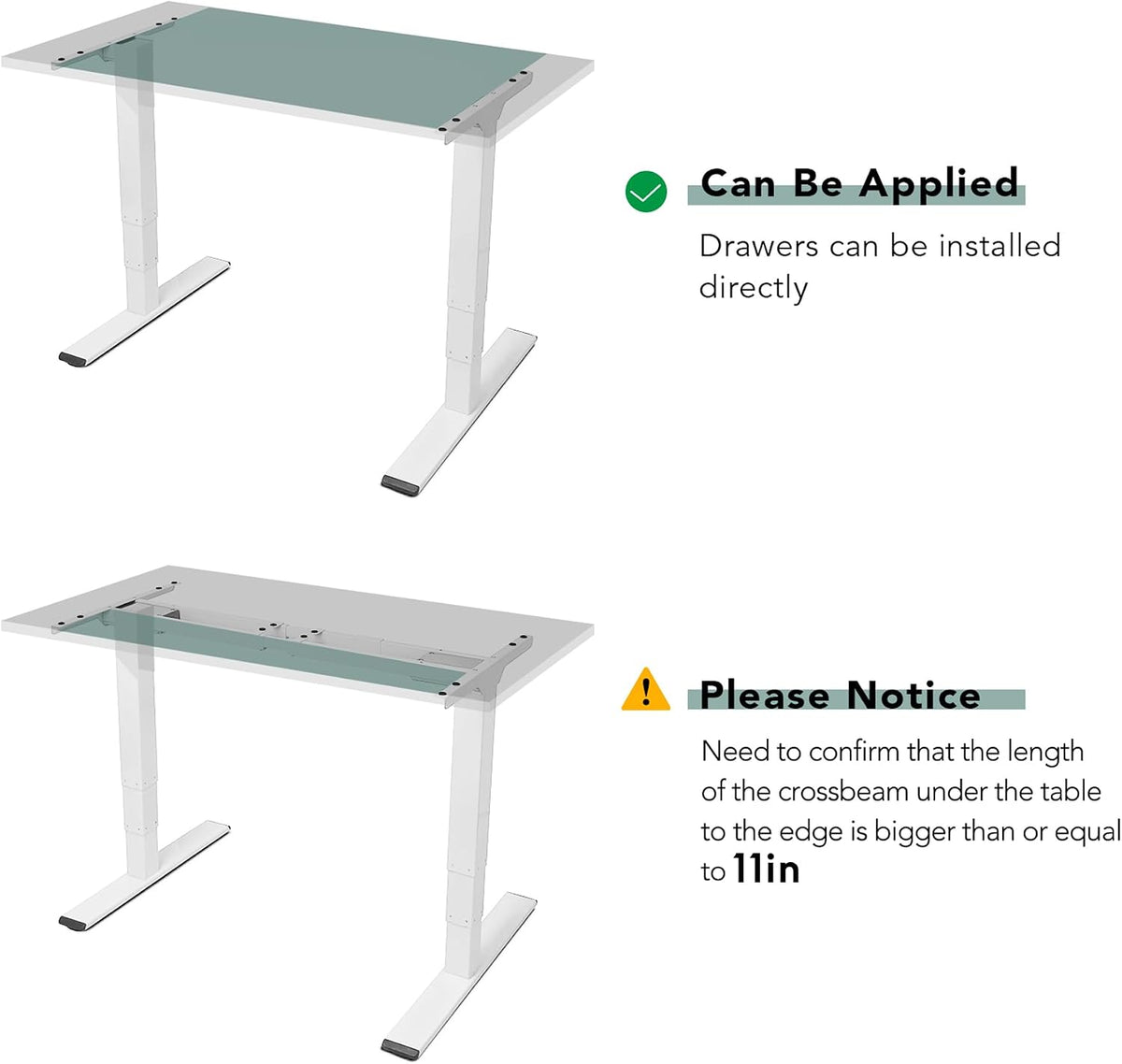 Under Desk Drawer, Steel Drawer for Desk Slide-out, Under table Mounted Drawer, Standing Workstation Storage Attachment for Office Home - 17.7” Width, White
