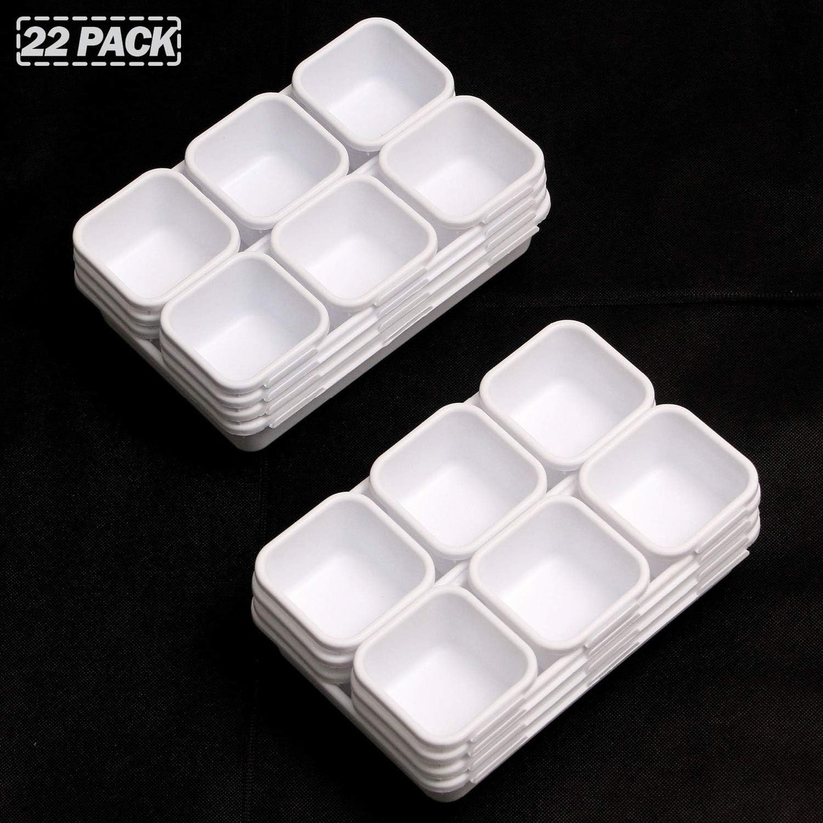 Set of 22 Interlocking Desk Drawer Organizer Tray Dividers Plastic Shallow Narrow Drawers Organizers Separators and Storage Bins Container for Kitchen Bathroom Makeup Office Vanity Bedroom Dresser