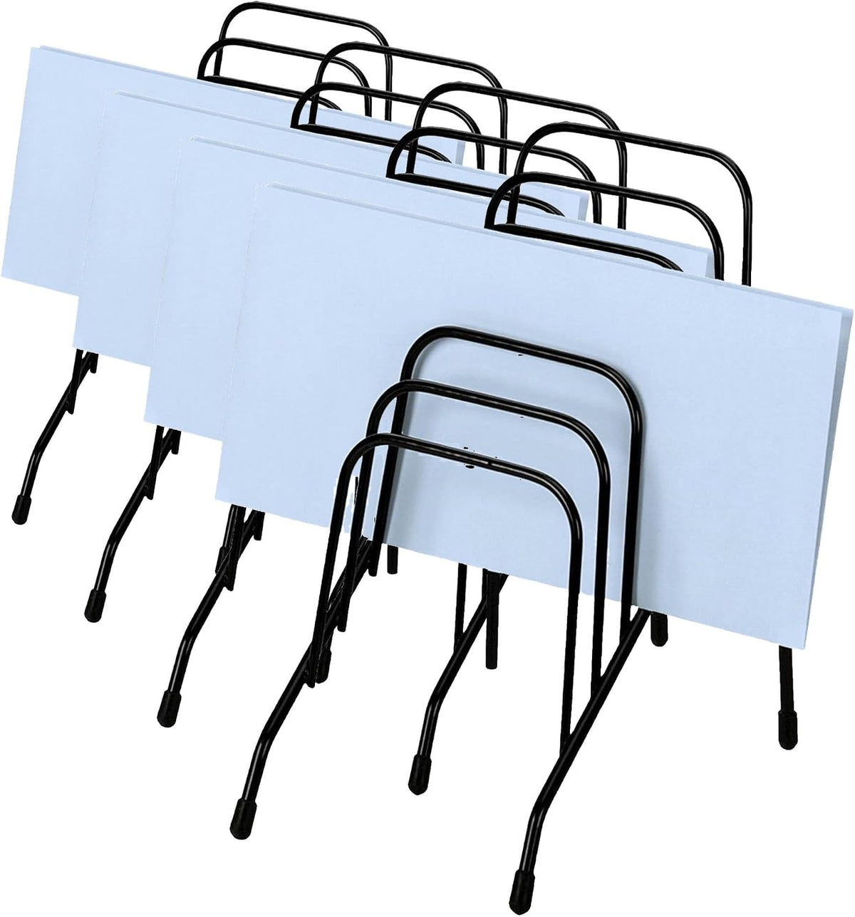 Fellowes Step File Junior Wire Organizer Rack, 6 Sections, Black (72613)
