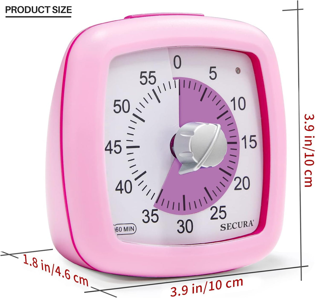 60-Minute Visual Timer, Silent Study Timer for Kids and Adults