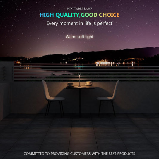 Compact Cordless Table Lamp, Rechargeable LED Night Light, Dual Light Source (RGB Top & Warm Bottom), Touch Control & Timer, Metal Lamp for Bedroom & Kids Room (Black 1pack)
