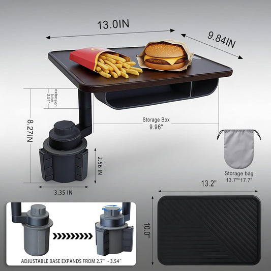 Car Desk for Laptop, Rotating Car Table Tray for Cup Holder