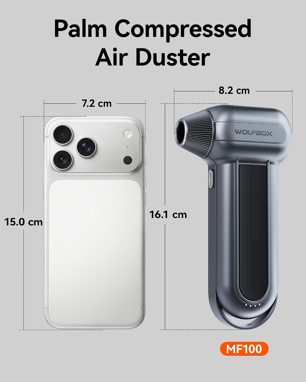 MF100 Compressed Air Duster, 150000RPM Turbo Fan, 45 m/s Airflow