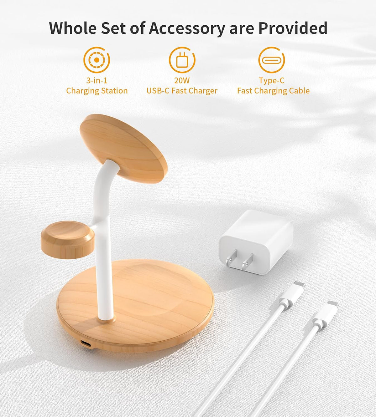 3 in 1 Magnetic Wireless Charging Station for Apple Devices,15W