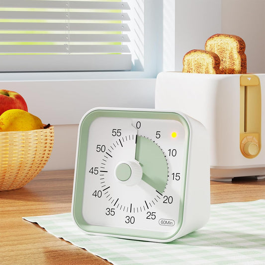 Visual Timer for Kids, Countdown Timer with Pause Function, White