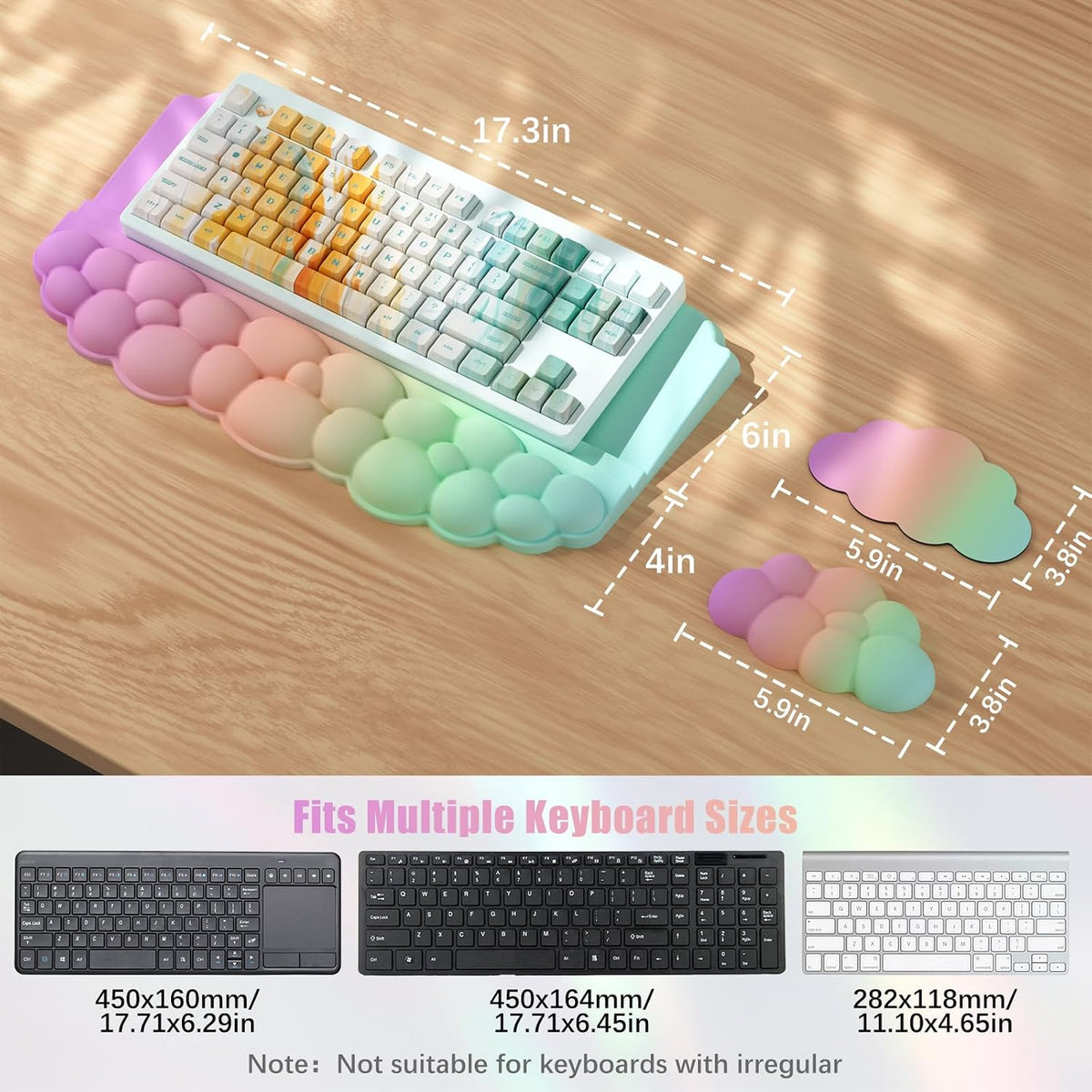 Ergonomic Wrist Rest for Keyboard and Mouse, Cloud Keyboard Stand Pad