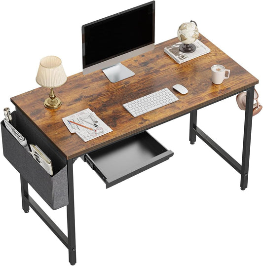 Under Desk Sliding Drawer for Office Desk or Table, Pull-out Storage Organizer for Sit-Stand Workstation with High Crosspiece under Desktop (Black)