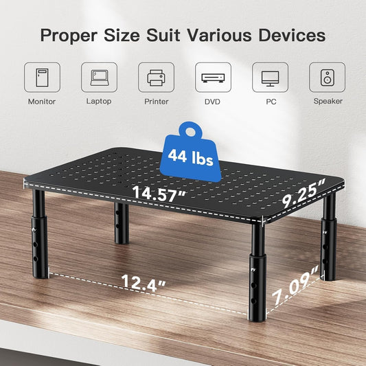 Computer Monitor Stand for Desk, Adjustable Laptop Riser, 2 Pack