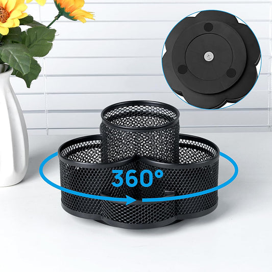 360 Rotating Pencil/Pen Holder for Desk in Black