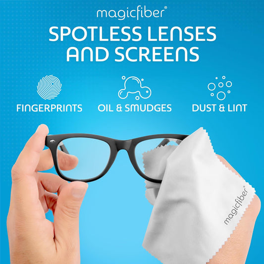 Microfiber Cleaning Cloth, Glasses Cleaner, Eyeglass Wipes, 6pk