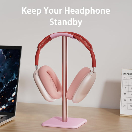 Headphone Stand - Headset Stand with Aluminum Hanger (Pink)
