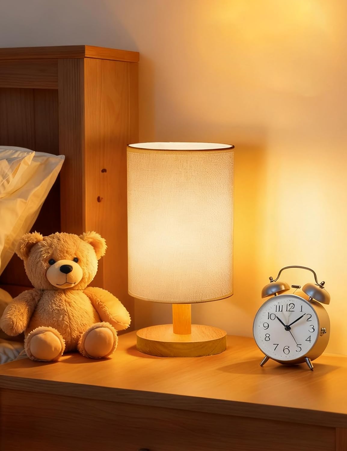 Small Table Lamp Set of 2, Bedside Lamp Nightstand Lamp, 3000K Warm Light Desk Lamp, USB Powered LED Reading Lamp, Boho Vintage Small Lamp for Bedroom Living Room Office Dorm Dresser