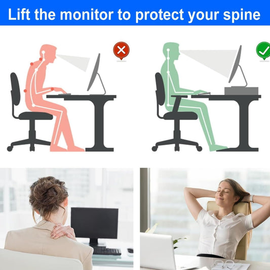 Monitor Stand with Drawer and 2 Pen Holders