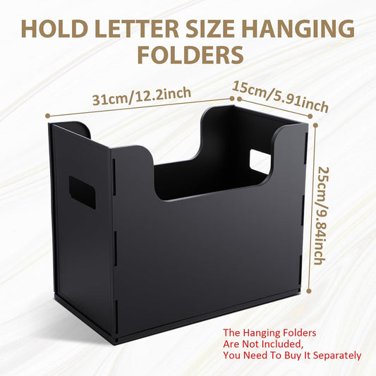 2 Pcs Portable Desktop File, Filing Organizer, Black