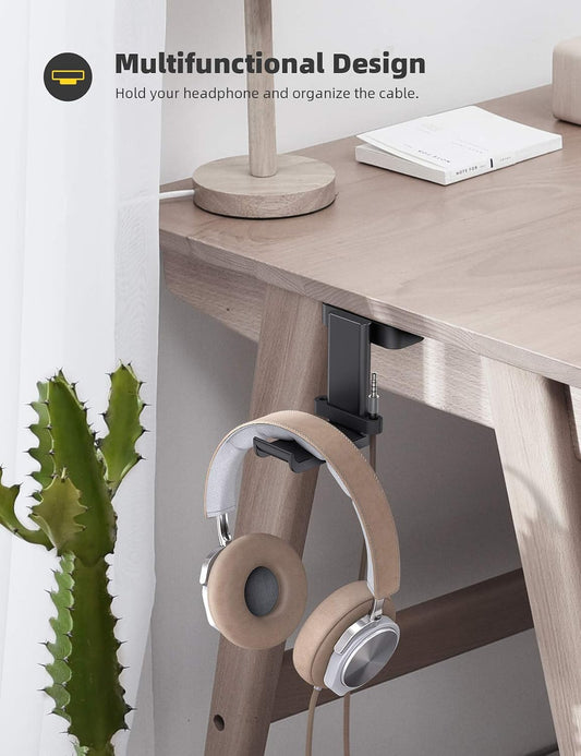 Headphone Stand Adhesive Rotatable Headset Earphone Hanger Hook